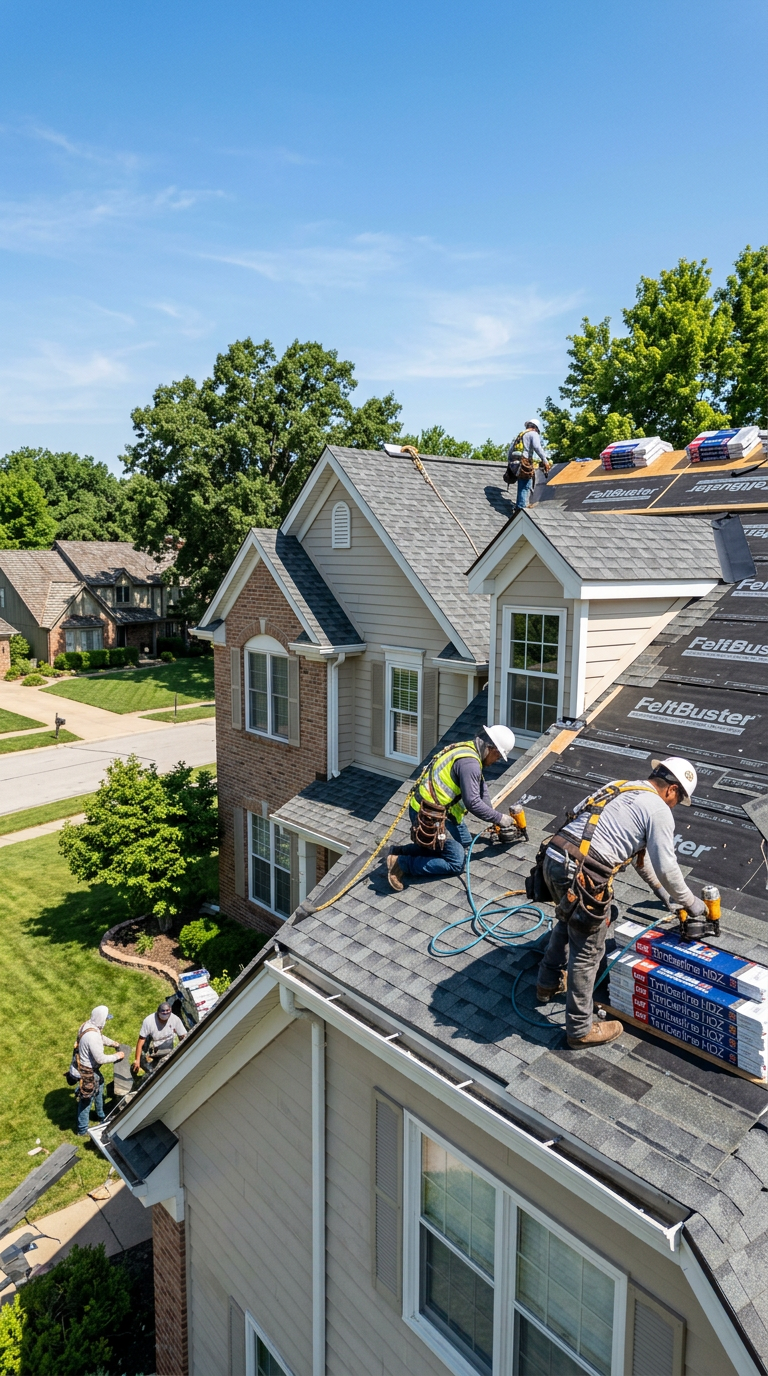 Roof replacement in progress in Missouri